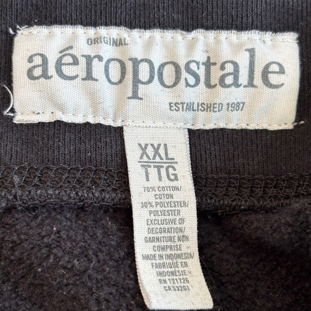 Aeropostale Womens Jogger Sweatpants Y2K 2XL Black Logo Varsity Letters 19711 - Picture 3 of 16